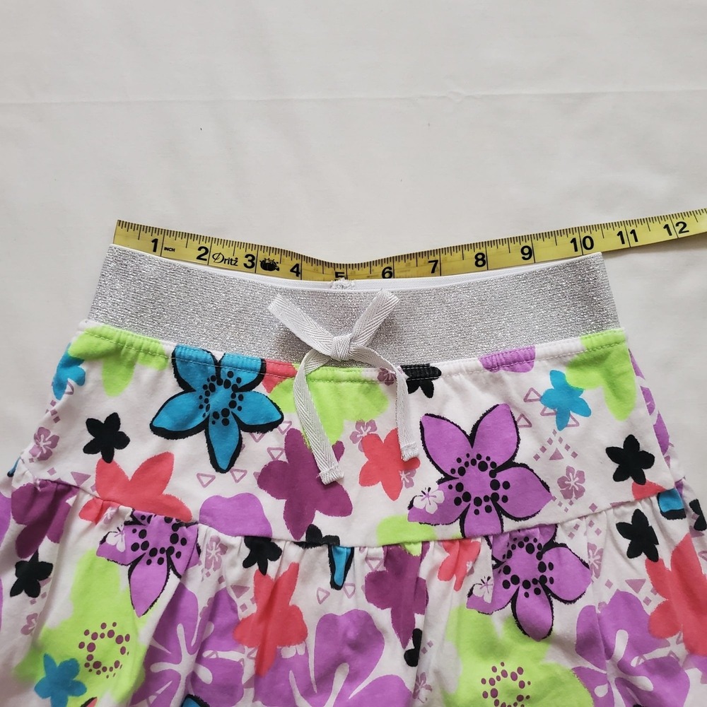 Basic Editions Kids Girls Floral Glitter Waistband Ruffle Hem Skirt Sz M/M (7/8) - Picture 11 of 12